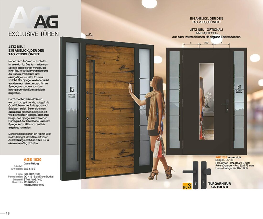 Haustüre mit Innenspiegel
