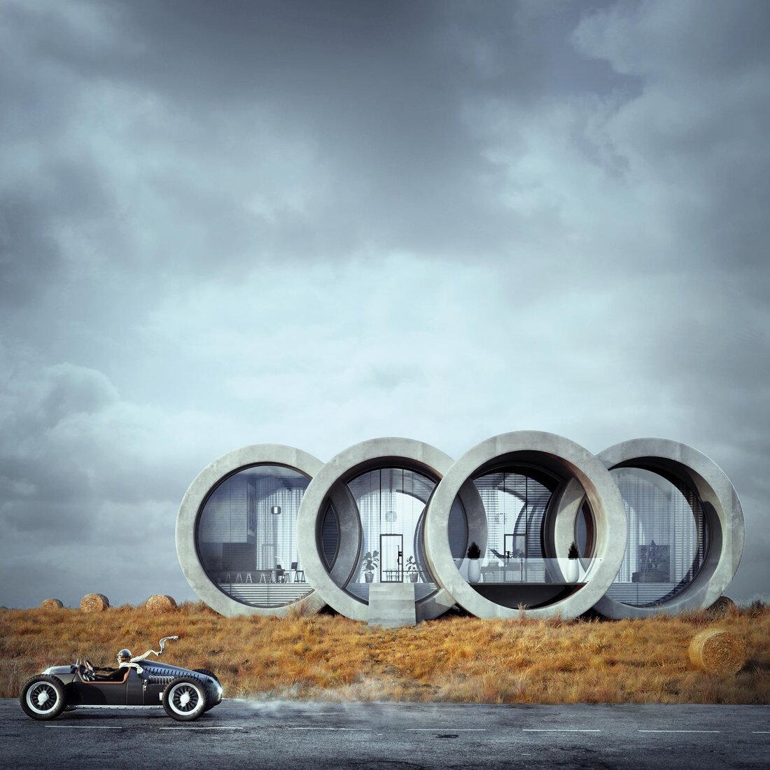 Ringhouse im Audi-Logo-Design
