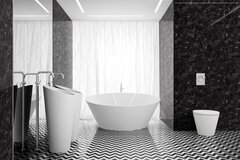 Schwarz-weißes Badezimmer