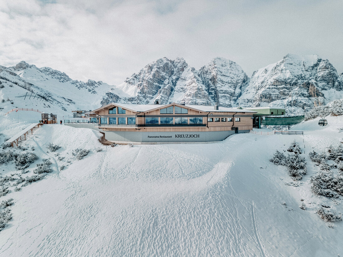 Bergpanorama mit Restaurant