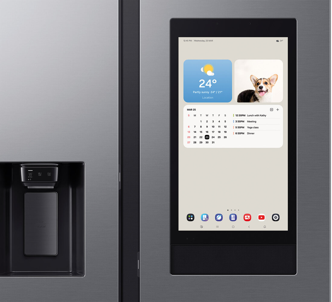 Smarter Kühlschrank von Samsung mit Display in Grau 