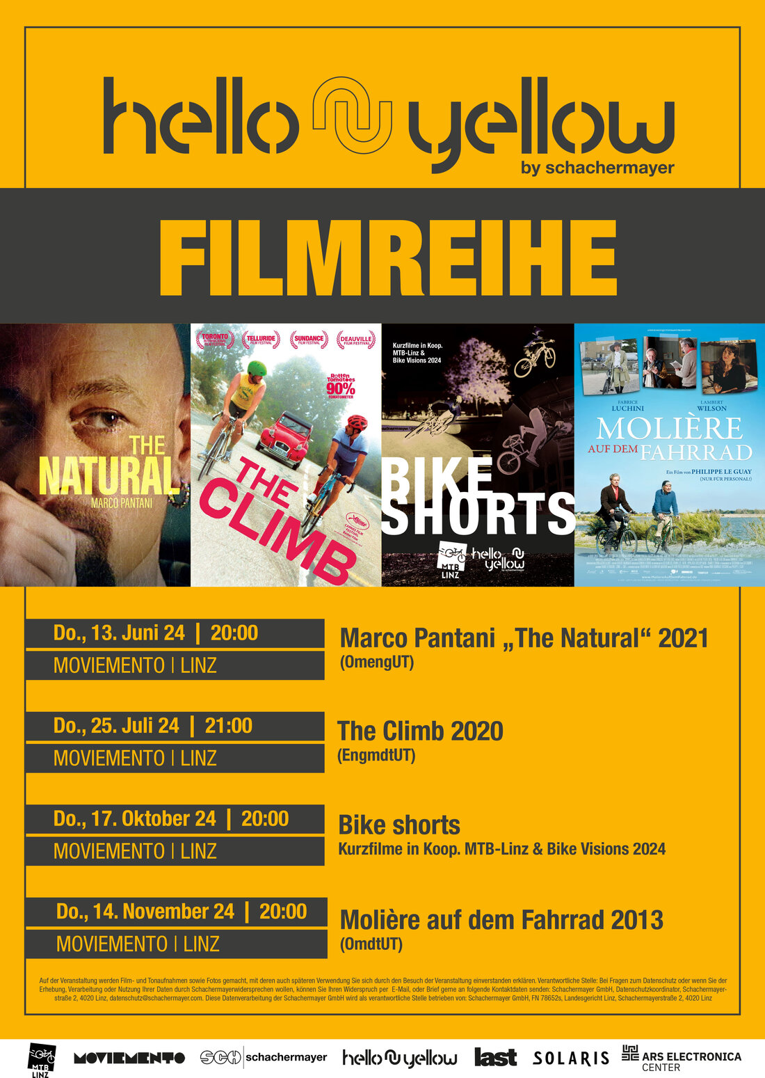Plakat von der hello yellow Filmreihe