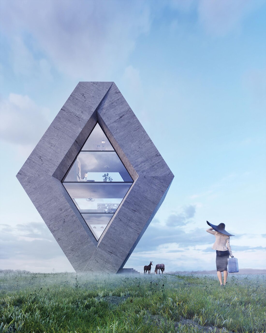 Rhombhouse im Renault-Logo-Design