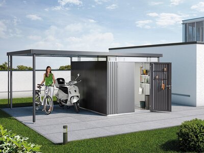 Biohort Highline dunkelgrau-metallic mit Seitendach Biohort Highline dunkelgrau-metallic mit Seitendach