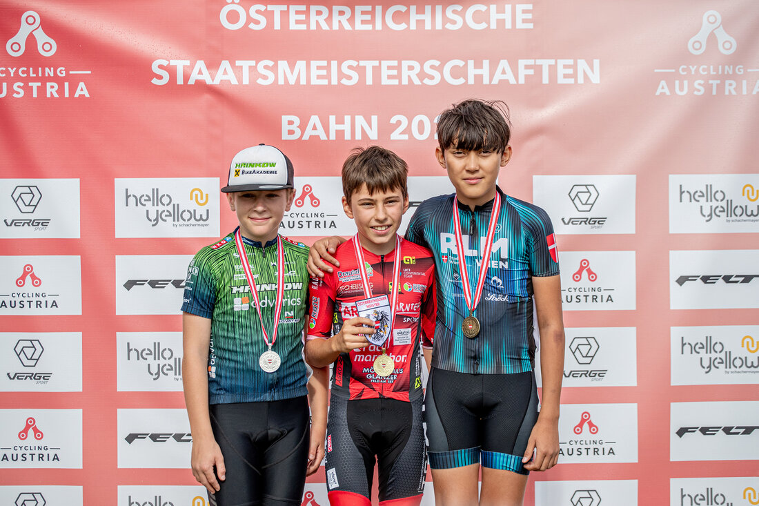 Siegerehrung bei den ÖM Bahnradfahren