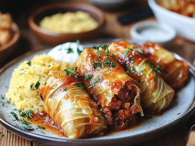 Kohlrouladen gefüllt mit Faschiertem und Reis Kohlrouladen gefüllt mit Faschiertem und Reis