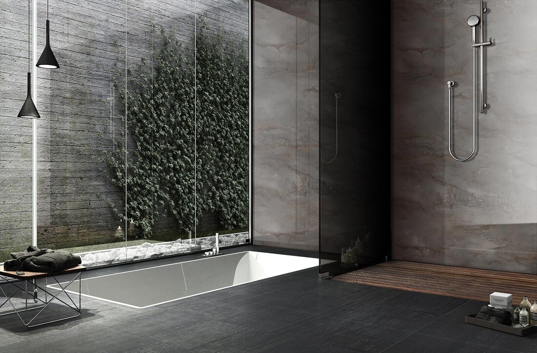 Badezimmer in Schwarz-Tönen