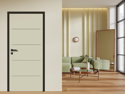 GTEC Innentüren Wohnzimmer mit heller Türe