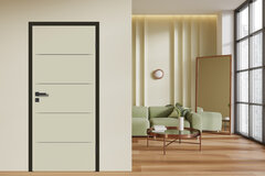 Wohnzimmer mit heller Türe