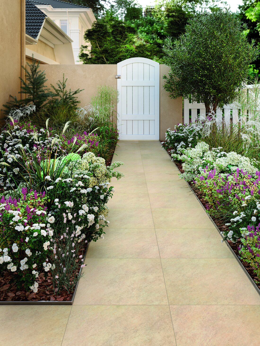 Beige Terrassenplatten
