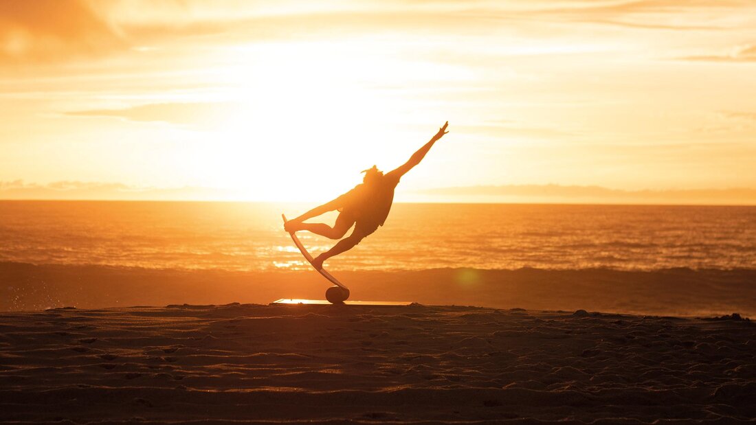 Balanceboarder in Natur