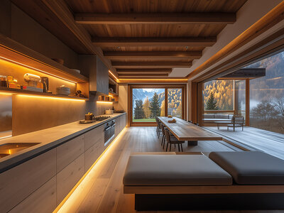 Siro Lichtstimmung Stimmungsvolles Licht in einer Holzküche