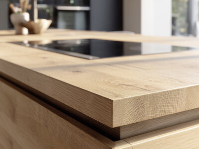 Kücheninseltischplatte mit Dekorplatte