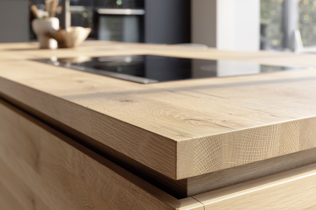 Kücheninseltischplatte mit Dekorplatte