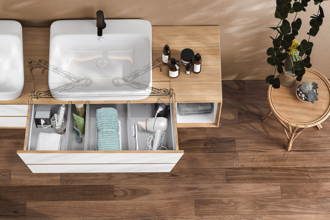 Badschublade von oben