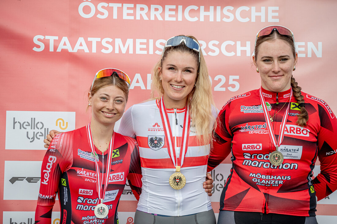 Siegerehrung bei den ÖM Bahnradfahren