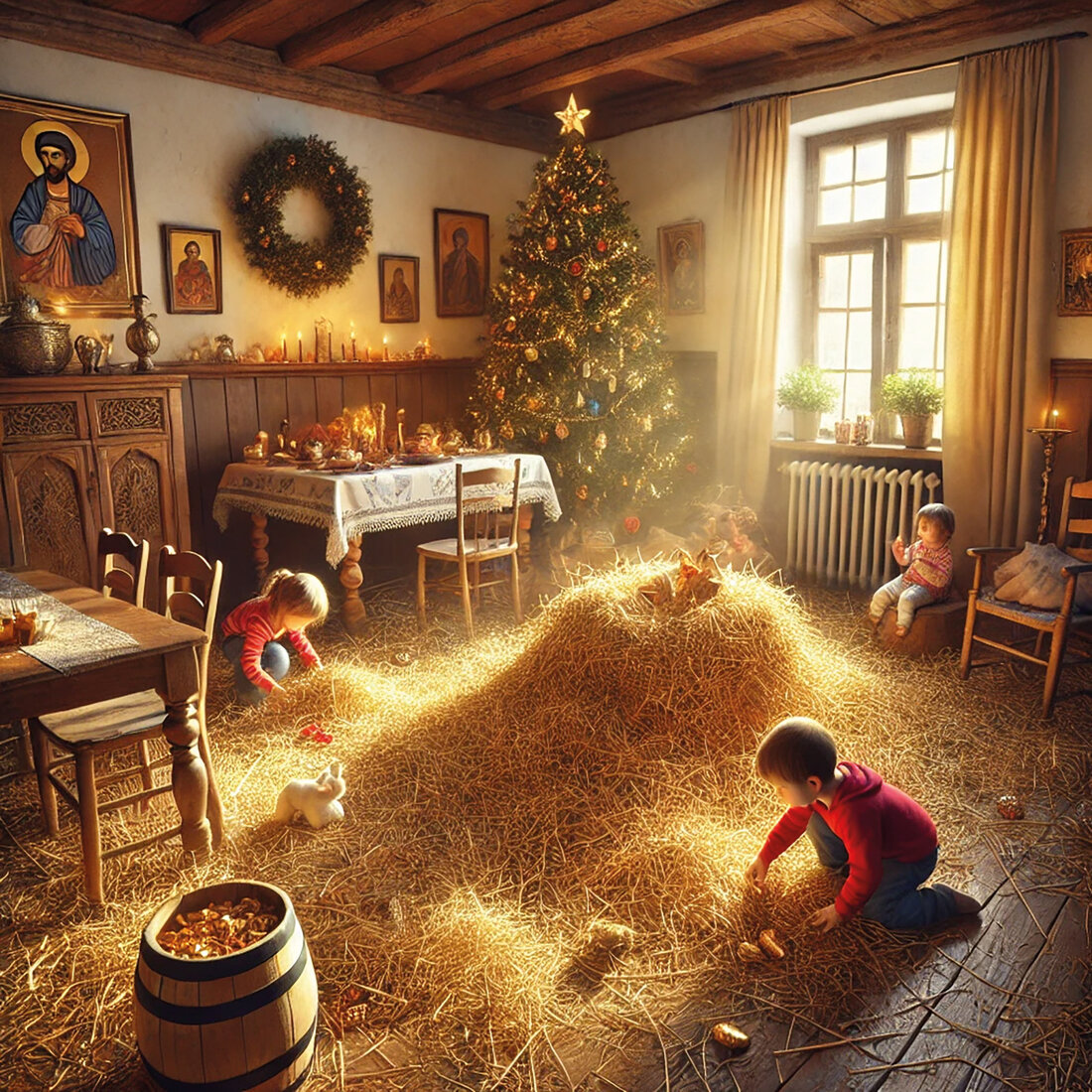Weihnachten mit Stroh