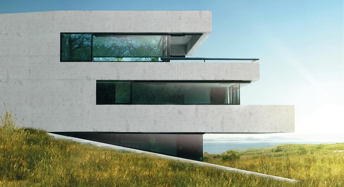 Modernes Haus mit Glasfront