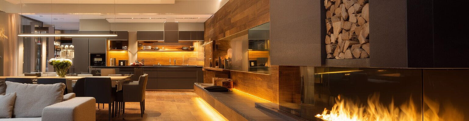 Wohnzimmer angenehm beleuchtet