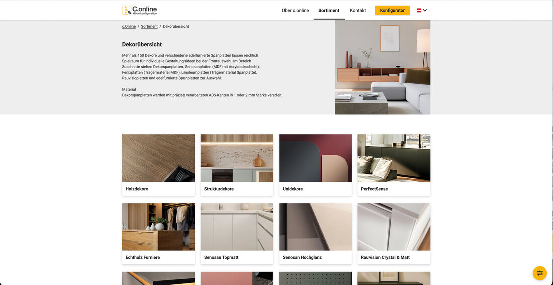 C.online Landingpage Screenshot