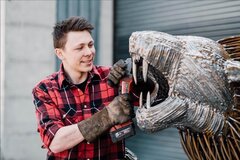 Martin Rehrl mit Löwe