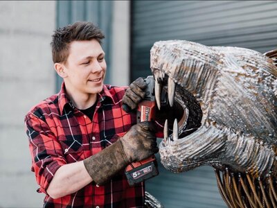 Martin Rehrl mit Löwe