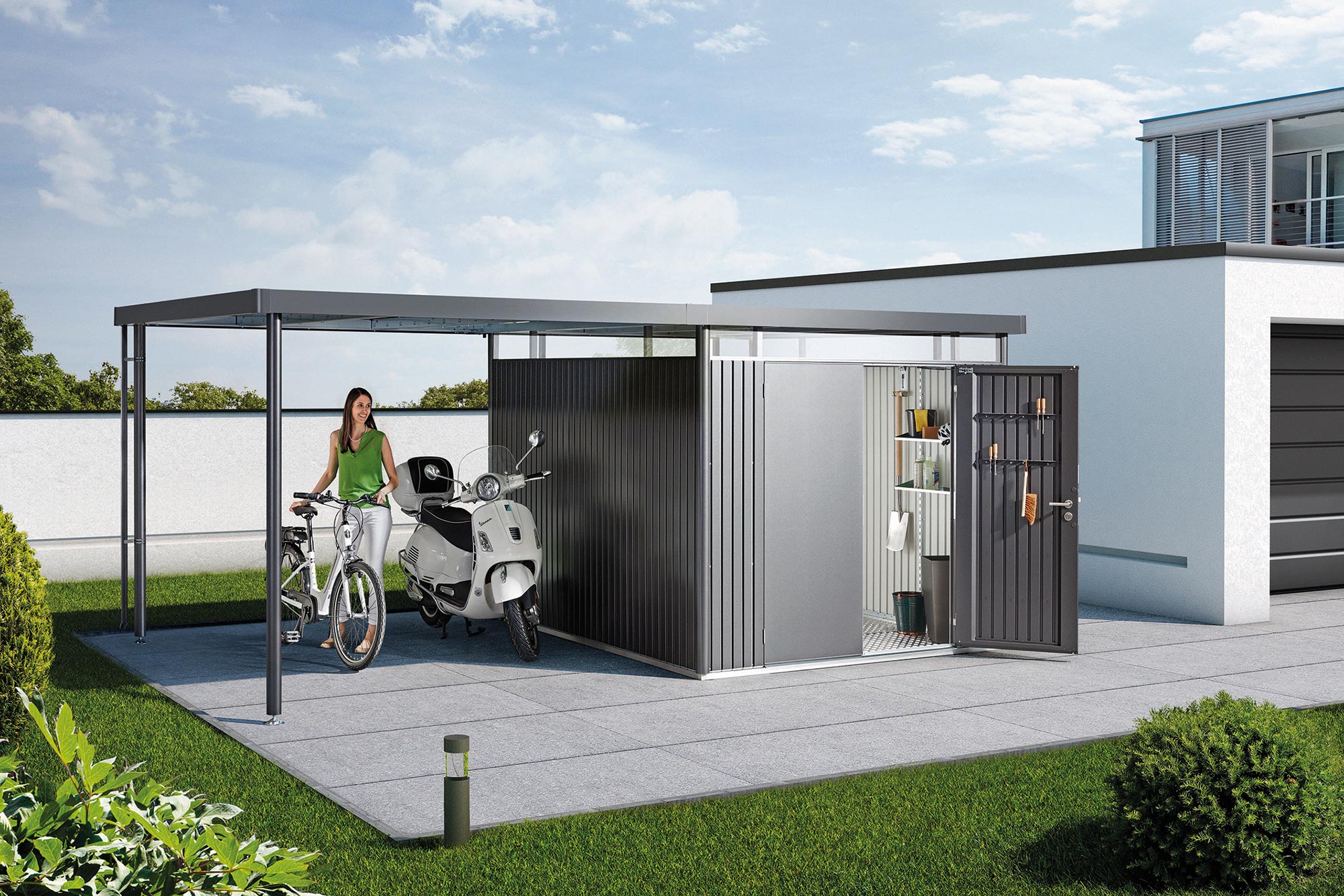 Biohort Highline dunkelgrau-metallic mit Seitendach